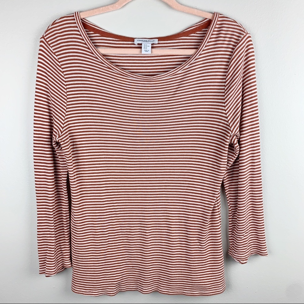 Carolina Belle Montreal Striped Long Sleeve Top XL